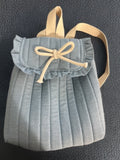 Handmade Quilted Mini Backpack with Bow Light Blue