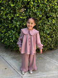 Girls Ruffle Collar Two-Piece Set