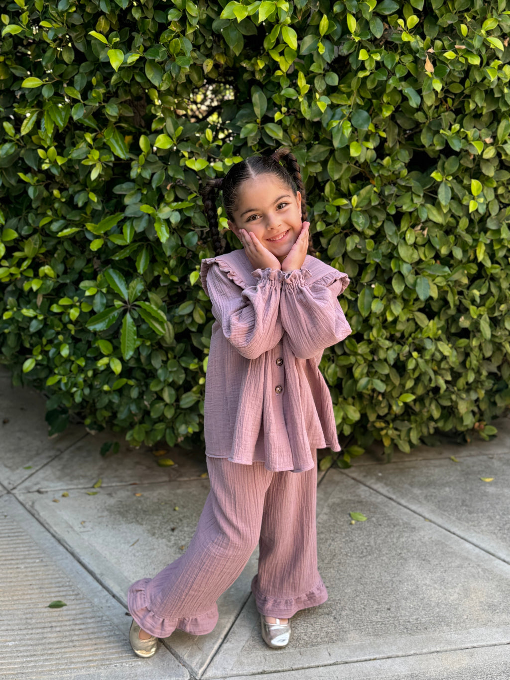 Pink Ruffle Two-Piece Set