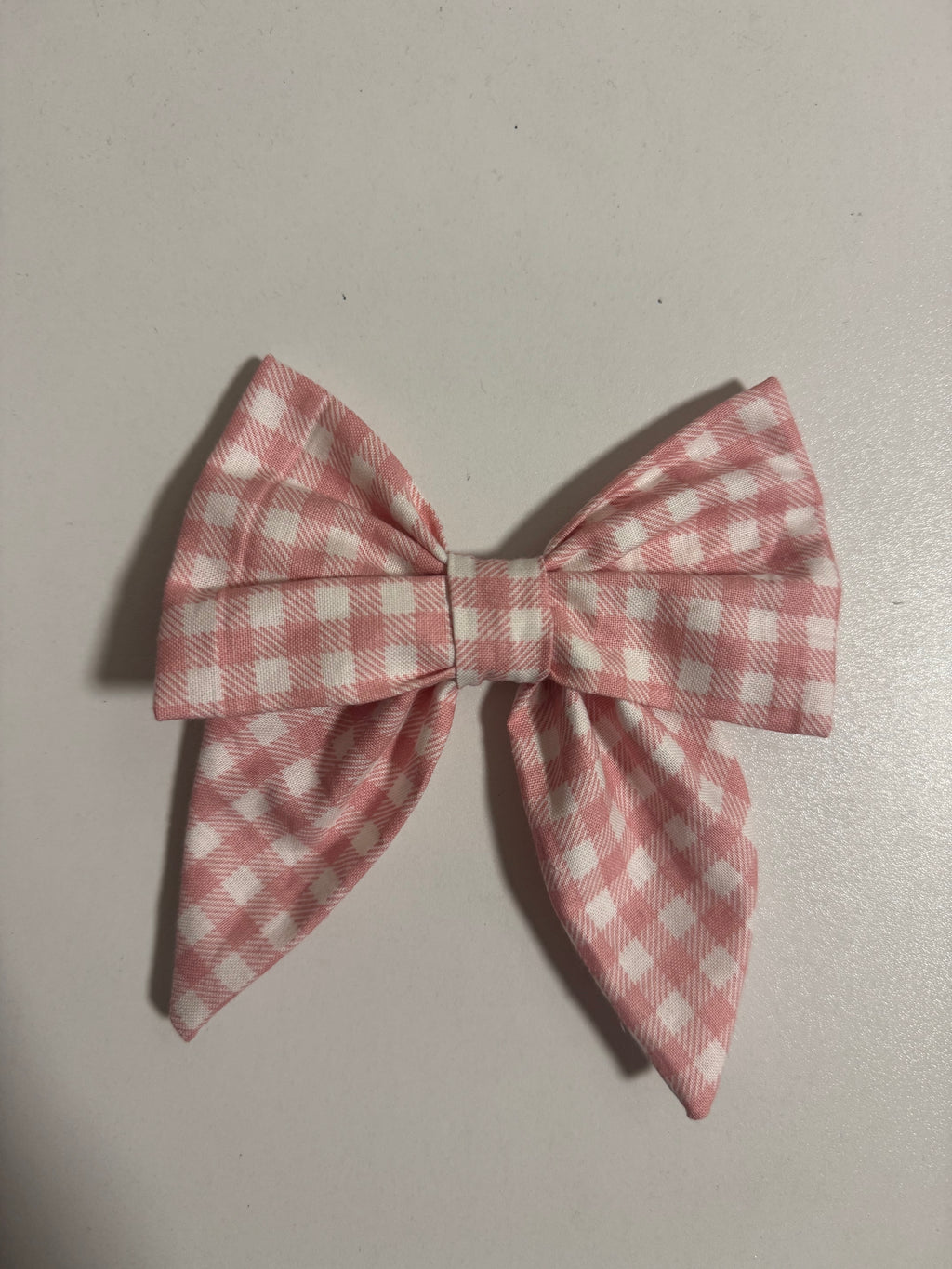 Pink Gingham Hair Bow