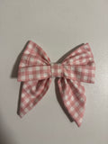 Pink Gingham Hair Bow
