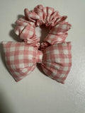 Pink Gingham Scrunchie with Bow