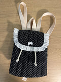 Handmade Black Polka-Dot Quilted Lace Backpack