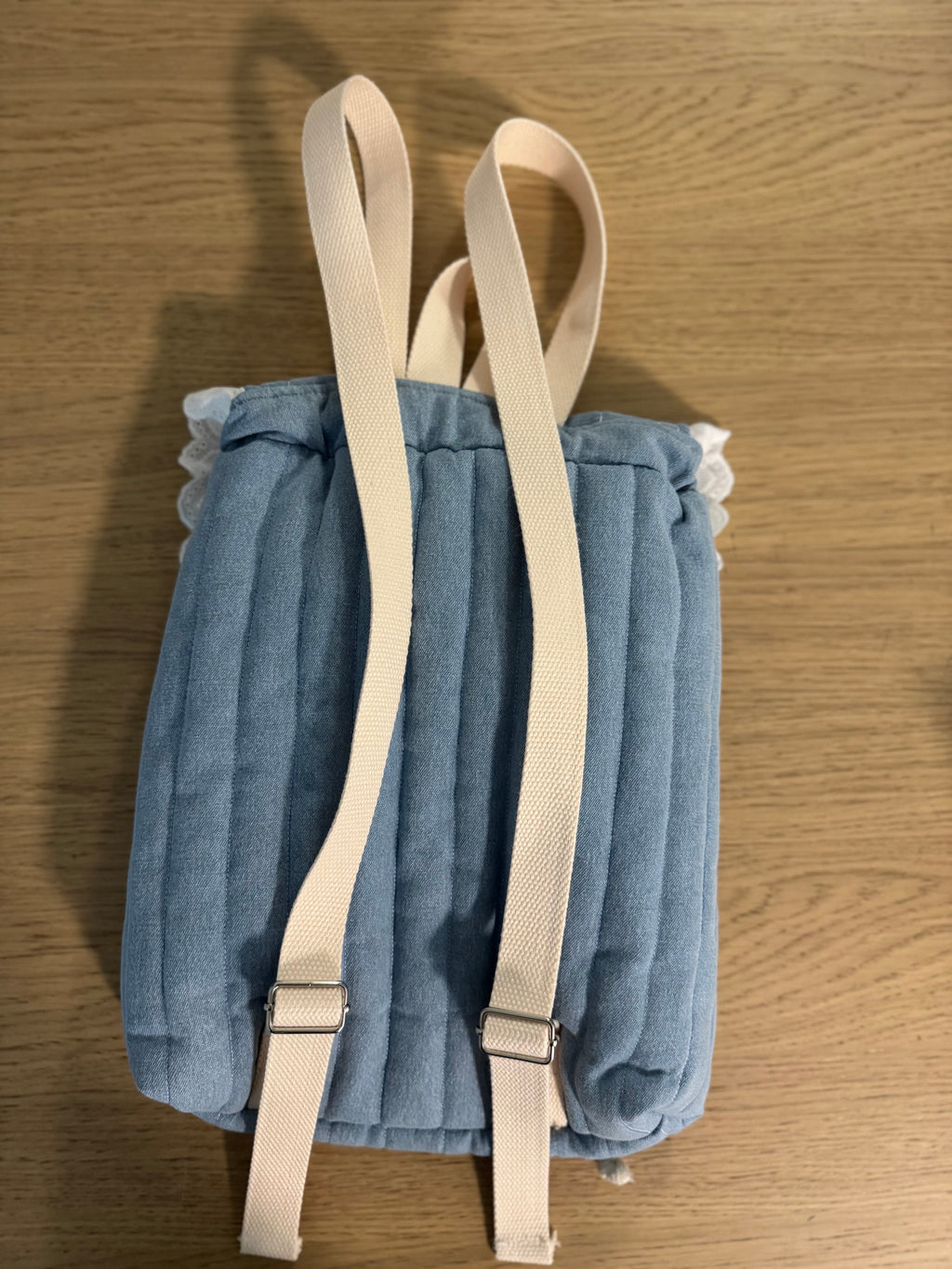 Handmade Blue Quilted Lace Backpack