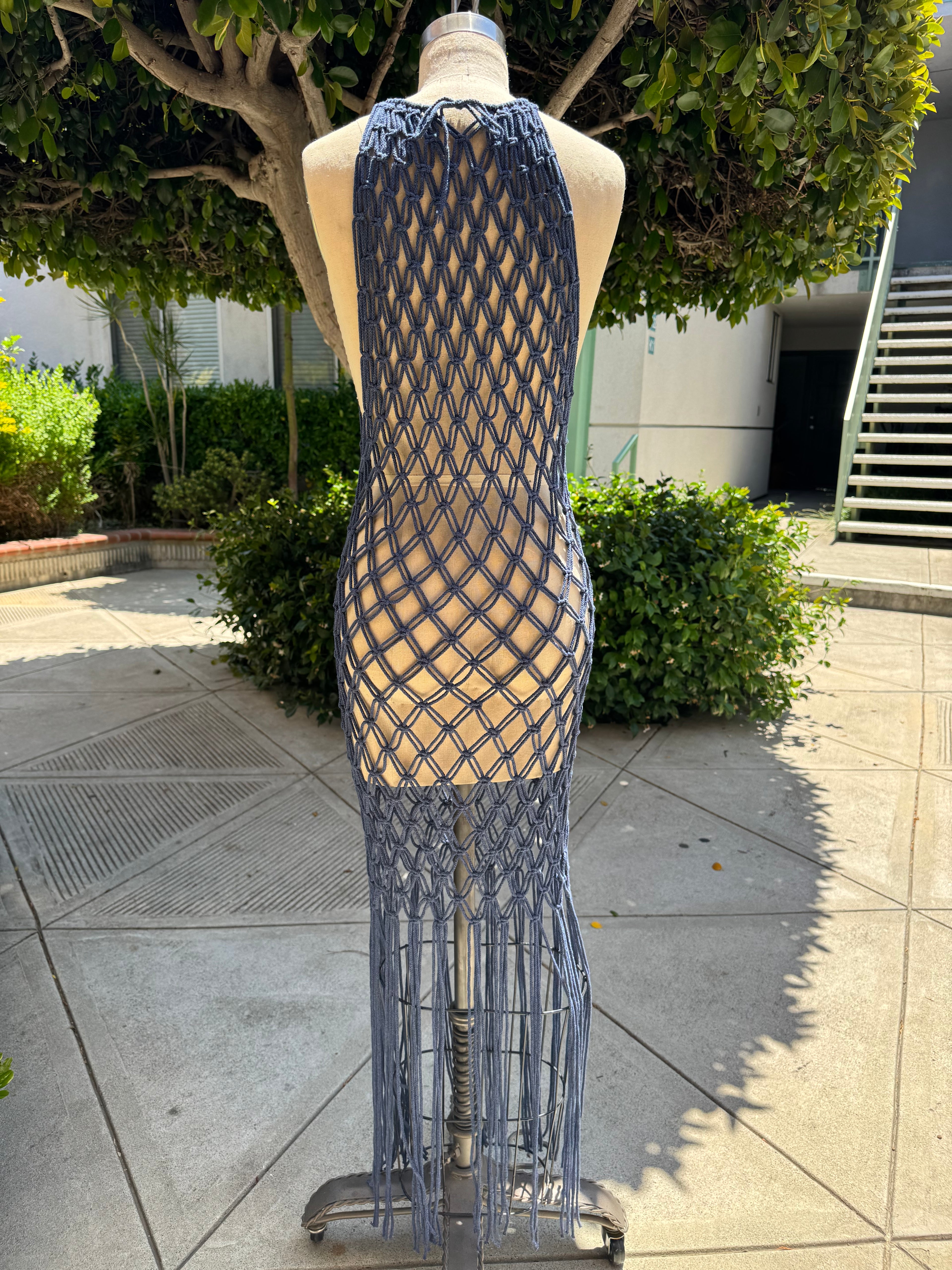 Handmade Macrame Fringe Dress Cover-Up